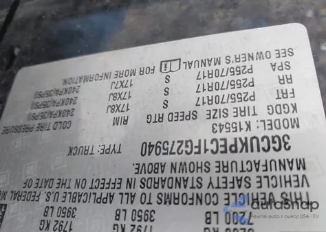 2015 Chevrolet Silverado 1500 Ls from USA, damaged, VIN 3GCUKPEC1FG275940